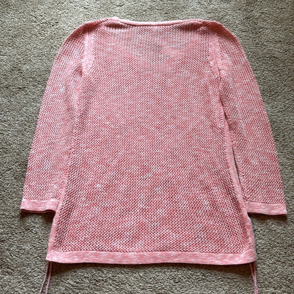 NWT TALBOTS Pima Cotton Open Weave Summer Sweater Beachy Coastal Coral Sz XS - Picture 5 of 5